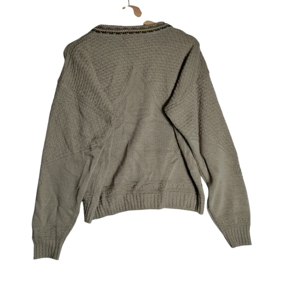 Vintage Sahara Club Brown V Neck Button Front Cardigan Size Medium Cottagecore - Picture 2 of 7